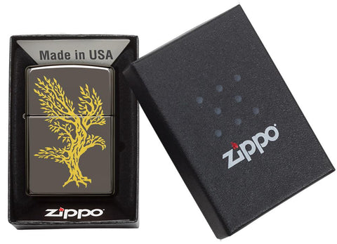  Zippo Feuerzeug grau Baum in Form eines Adlers in offenem Karton