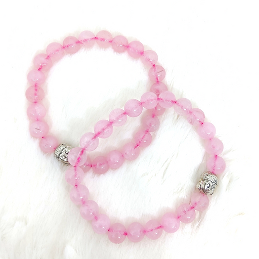 Rose Quartz - bracelet with evil eye - Dories Crystals And Things (Visions  and Dreams, LLC)