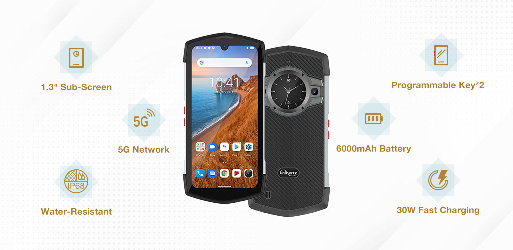 TickTock-S - Dual-Screen 5G Slim Rugged Smartphone for Everyday Use