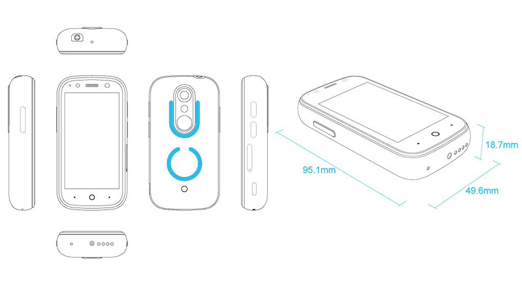 Jelly Star - The World's Smallest Android 13 Smartphone - Dimensions