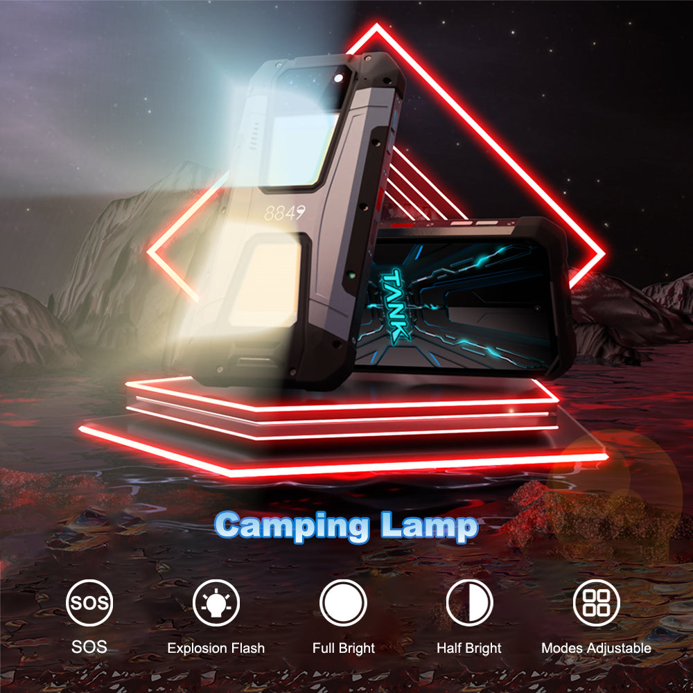 Tank 2 - 15500 mAh Rugged Phone with Built-in Laser Projector - High-Lumen Lighting for Emergency Scenarios - Camp Lamp