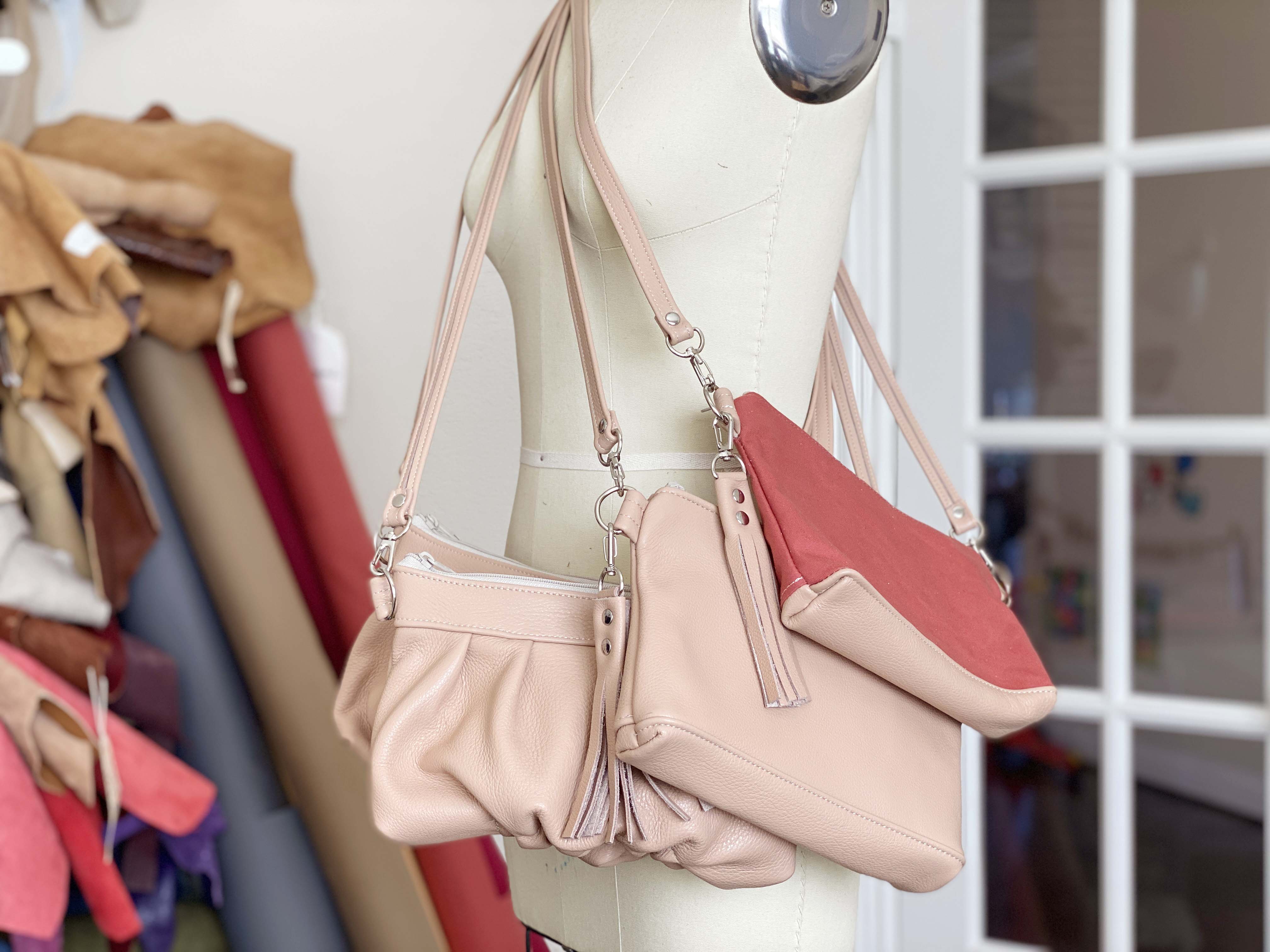 Crossbody Clutch in Faded Rose/Dusty Rose, RTS