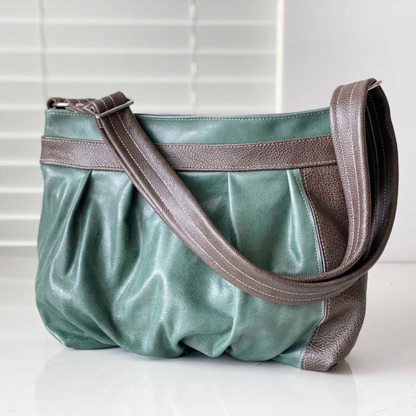Leather Hobo Bag - Pleated Hobo - Zippered Purse - Jenny N. Design