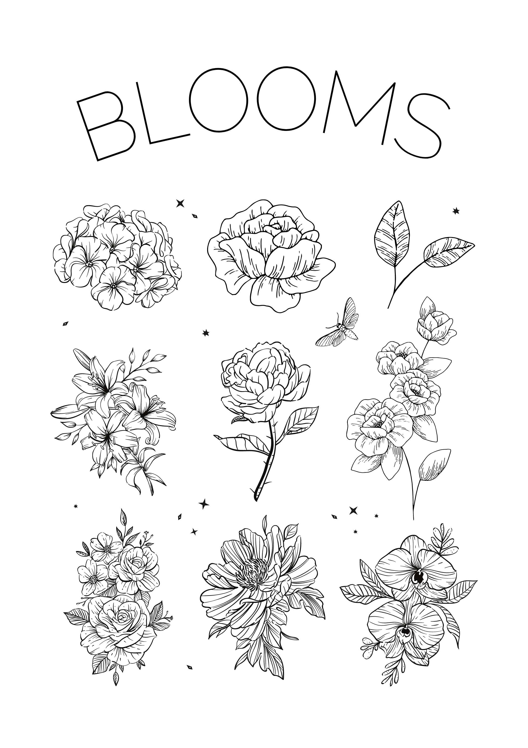 Blooms Coloring Sheet – Office Odds and Ends