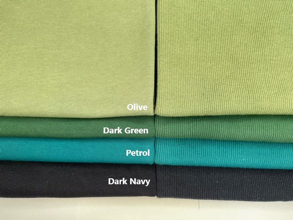 Dark Green Hosiery Fabric Cotton Based Stretchable Material HF033