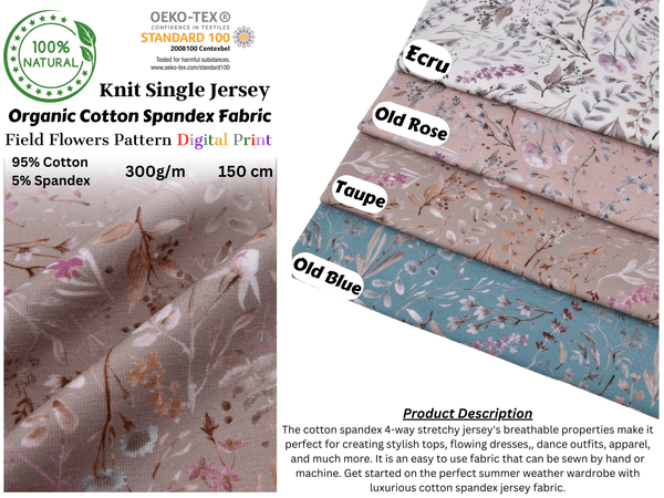 Organic Knit Cotton Spandex Jersey Summer Garden Digital Print Fabric – G.k  Fashion Fabrics