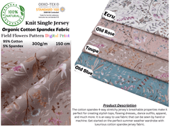 Organic Cotton Spandex Knit 4-Way Spandex Cotton Jersey Fabric - 8973