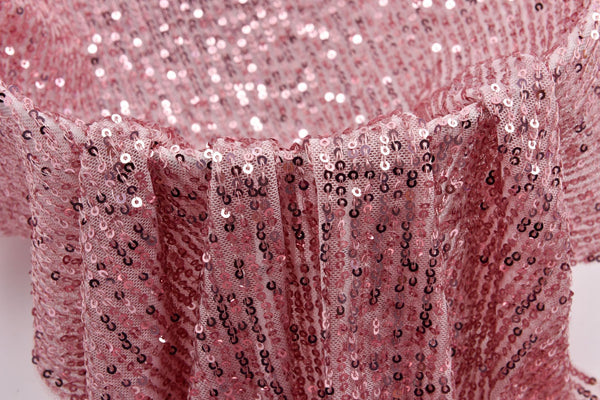 Sequin Fabric for Sewing Costumes Sequin Knit Fabric Shiny Dot Table Runner  (Rainbow 1#, 0.5 Meter Length)