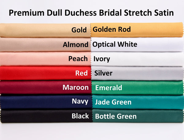 JADE GREEN Luxury Plain Smooth Matt Duchess Satin Fabric Material Brid –  Textile Plaza