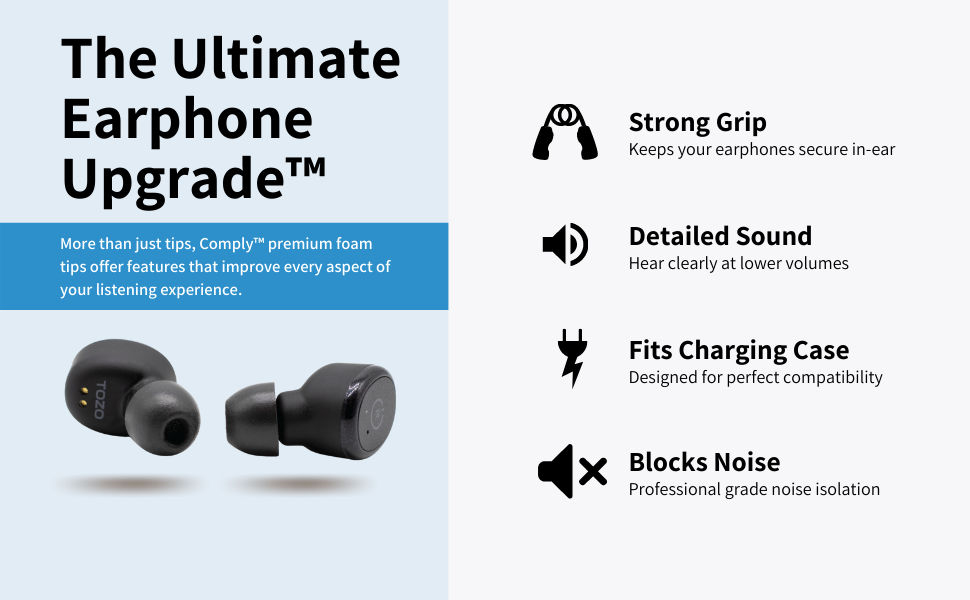 TrueGrip™ Pro TW-220-C Memory Foam Earbud Tips