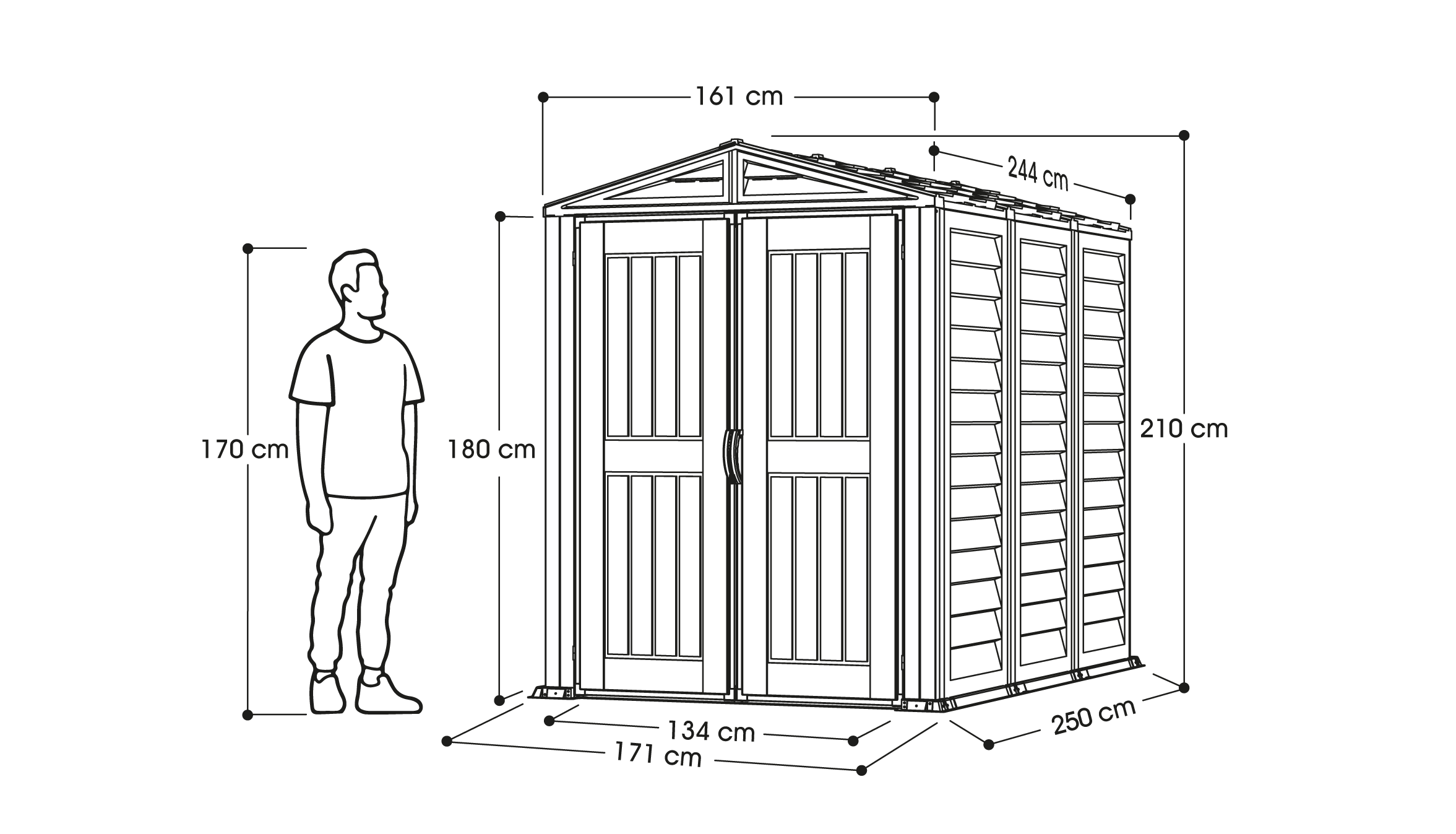  PLUS 5x8ft 250 x 161 x 210 cm Resin Garden Storage Shed