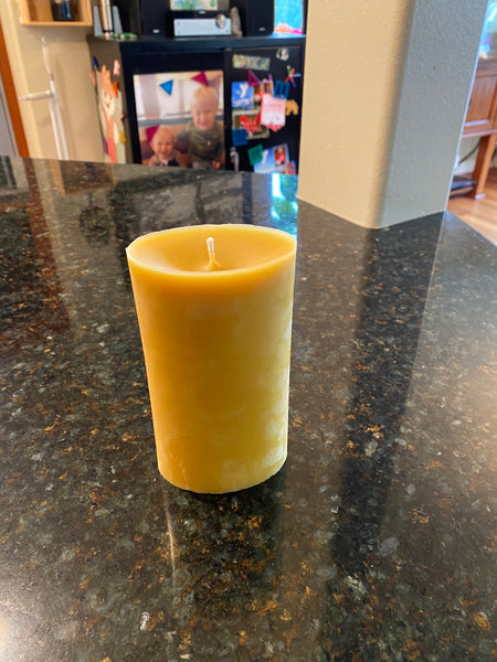 100% Pure Beeswax Candles Handmade 6x3 Inches Round Pillar Natural