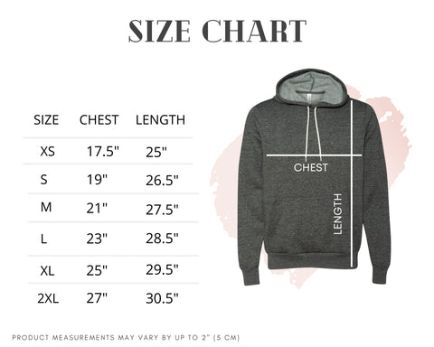 Bella + Canvas Hoodie Size & Color Chart – Jamin' T-Shirts & More