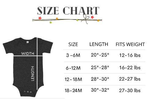 Bella + Canvas Onesie Color and Size Charts – Jamin' T-Shirts & More