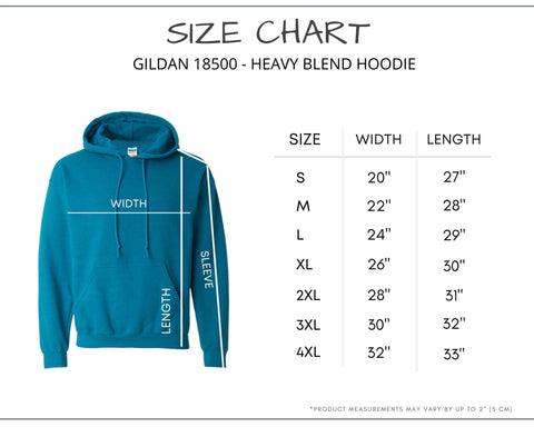 Gildan 18600 Size Chart Heavy Blend Hoodie Sizing Hoodie Size Chart ...