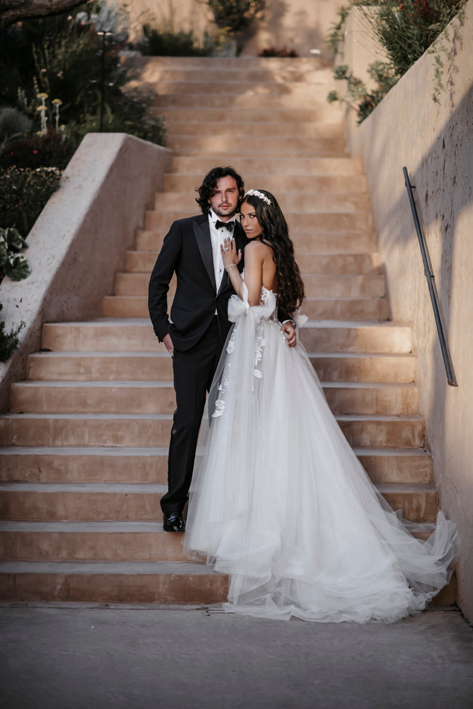 Real bride, Hermione Harbutt, wild rose, Crown, Tiara, brunette bride, regal, royal wedding, hair accessories, headpiece, inspiration, wedding, freshwater pear, pearl, flowers, mother of pearl, crystal, Berta dress from the wedding club, TaliPhotography, Berta muse gown