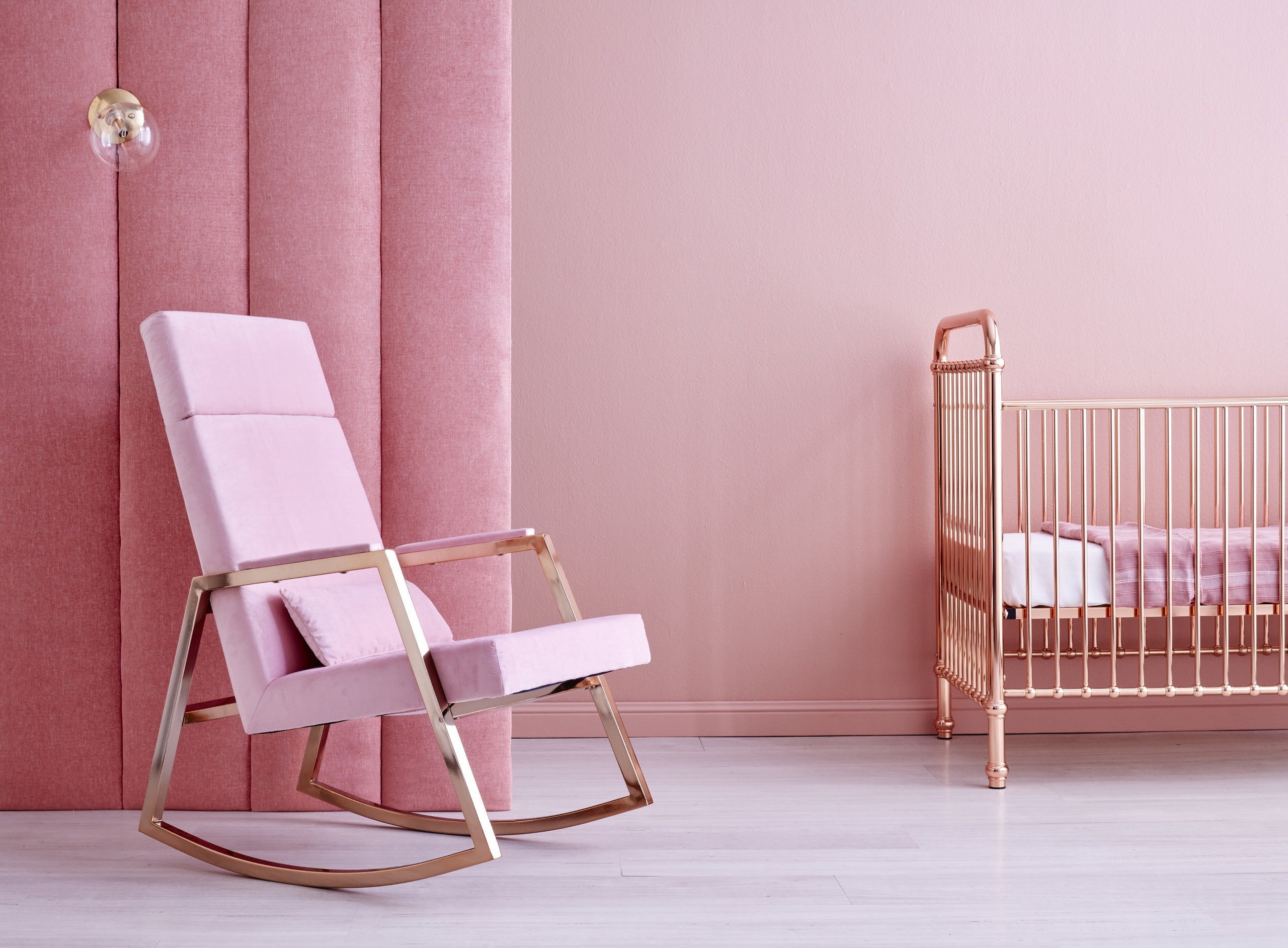 rose gold rocking chair