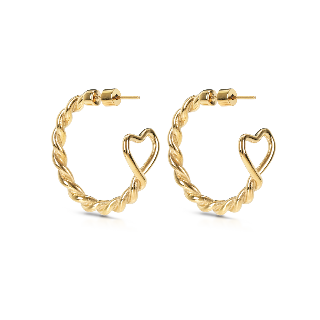 Braided Heart Hoops (8168406614284)