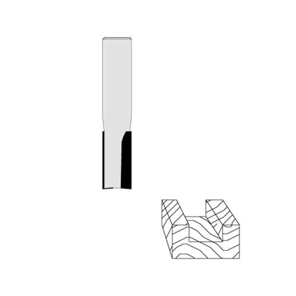 1 Flute 1/4" Cutting Diamter 1/4" Shank 1" Cutting Length 2-1/4" Overall Length