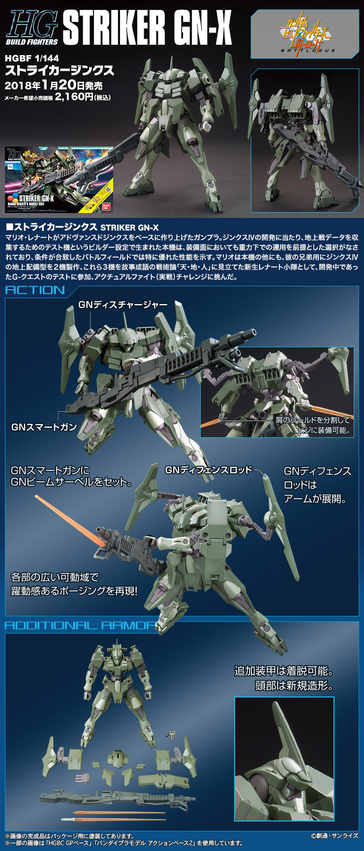 BAS2401867 Bandai HGBF GNX-611TG Striker GN-X Model Kit 4573102609502