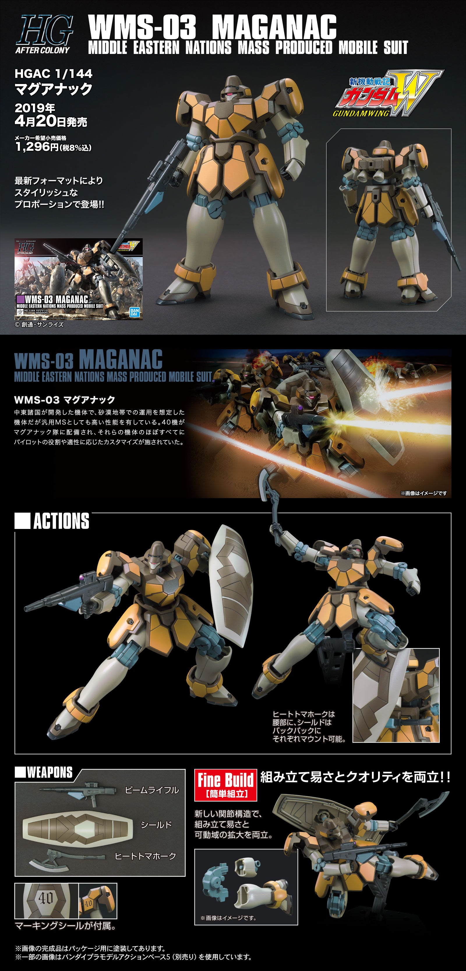 BAS2467930 Bandai HGAC Maganac Model Kit