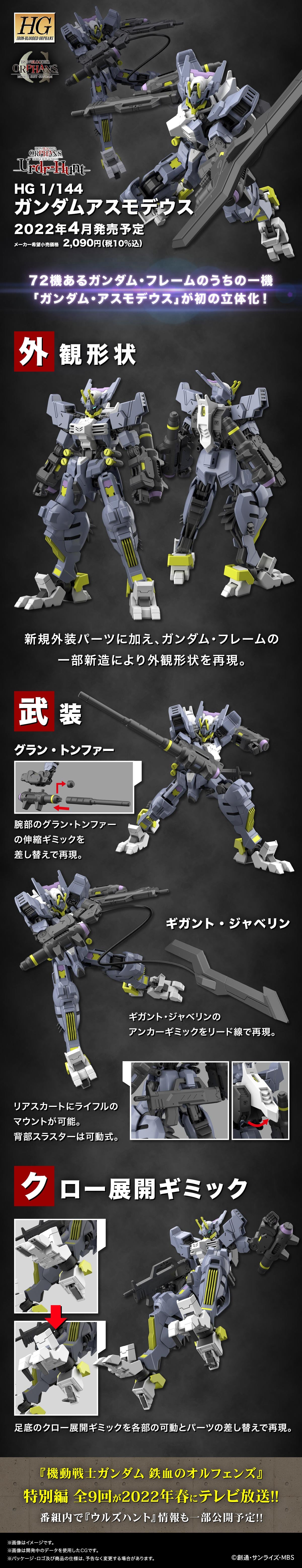 BANDAI Model Kit GUNDAM - HG 1/144 Gundam Asmoday - Model Kit :  : Toys & Games