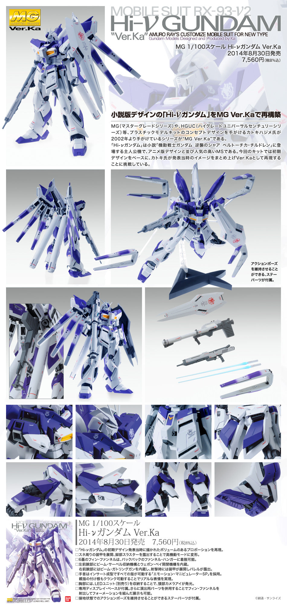 BAS2258270 Bandai MG RX-93-ν2 Hi-Nu Gundam Ver. Ka Model Kit