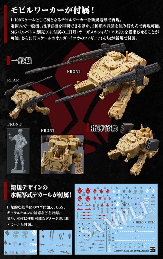 Bandai MG 1/100 Gundam Barbatos Expansion Parts Set