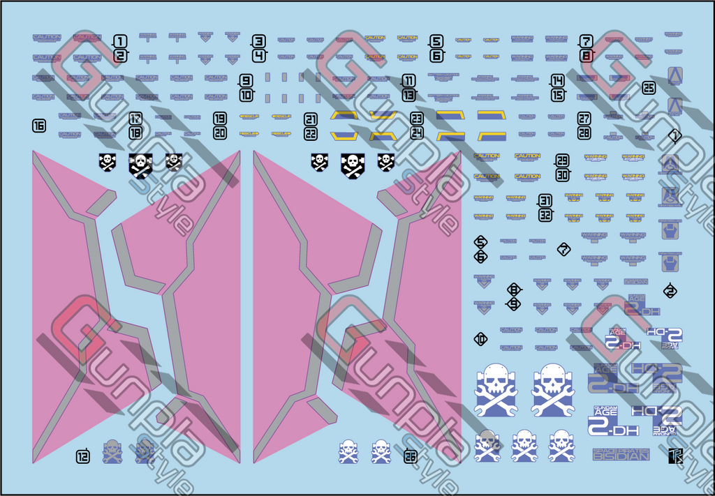 Transamsphere MG Gundam AGE-2 Dark Hound Water Slide Decal