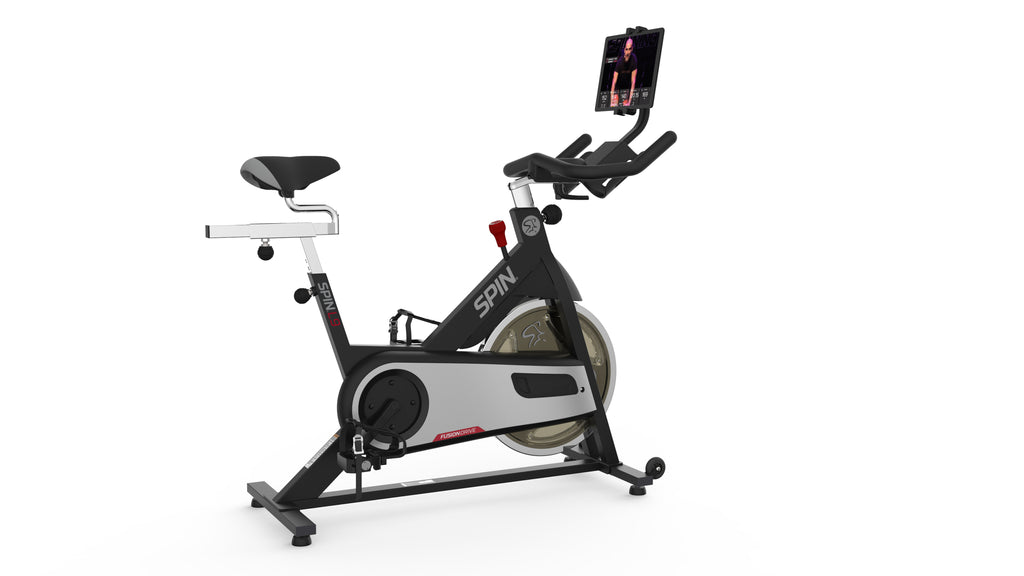 exercise bike with tablet mount