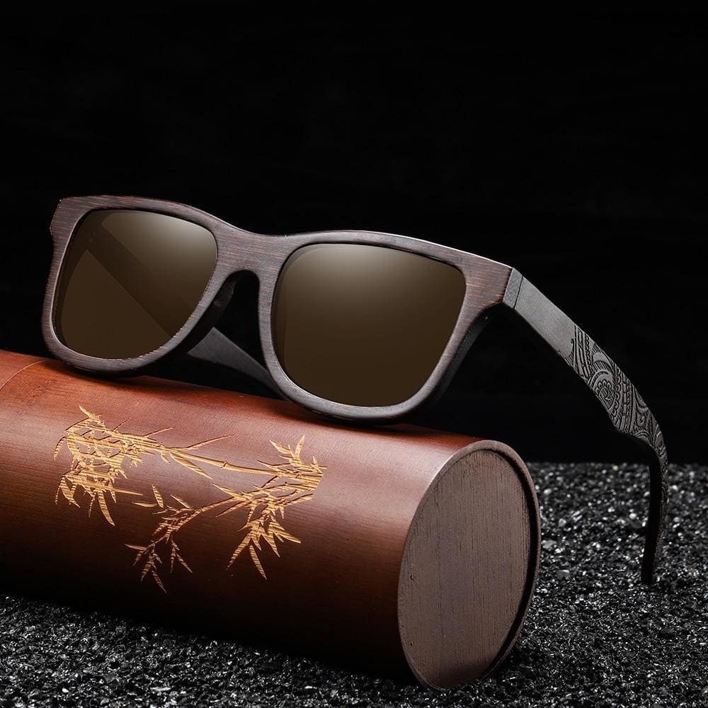 Engraved Wooden Polarized Sunglasses