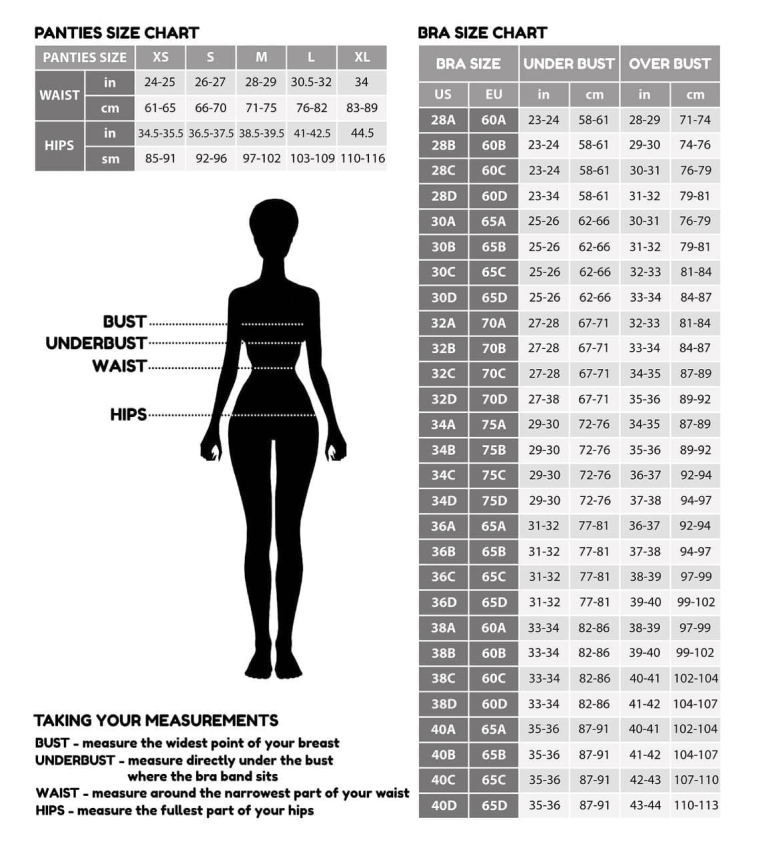 Lingerie Size Chart – Sequoia Harness