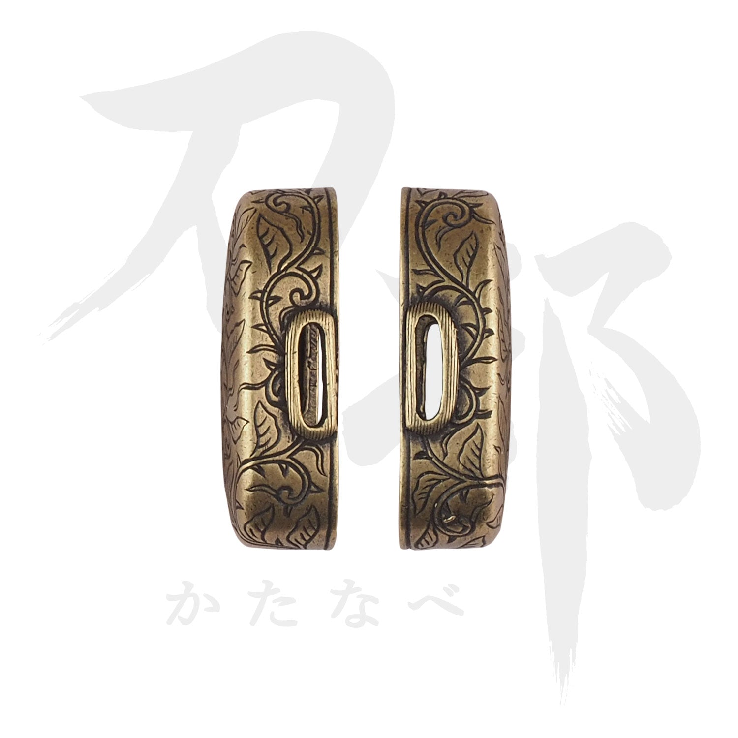 超美品 縁頭鐺3点セット 宗典武者(40mm) 縁頭鐺3点セット nky-81- (刀