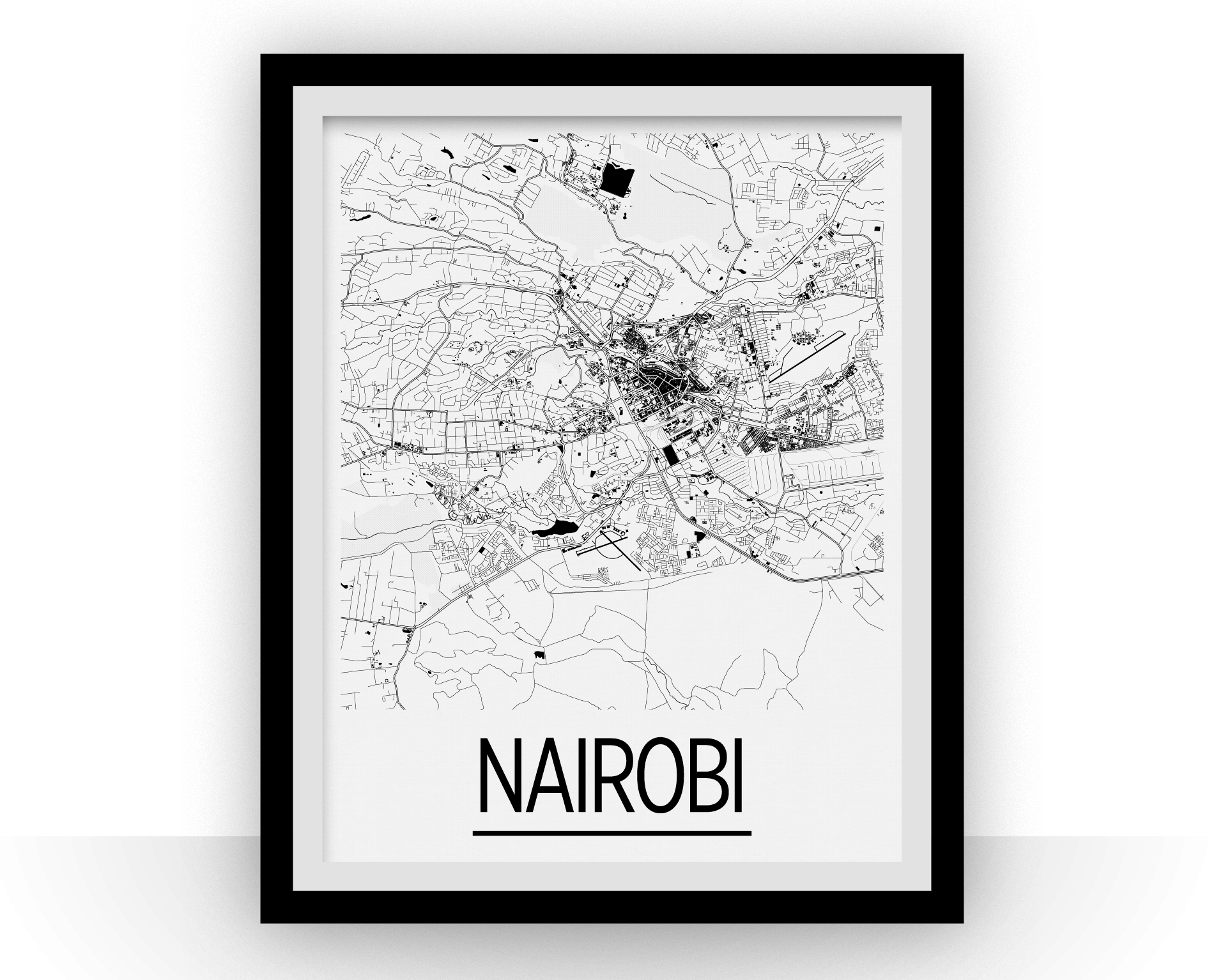 Nairobi Map Poster - kenya Map Print - Art Deco Series – iLikeMaps