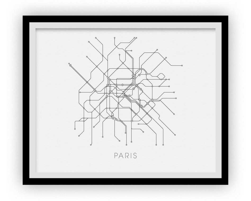 Paris Subway Map Print Paris Metro Map Poster Ilikemaps