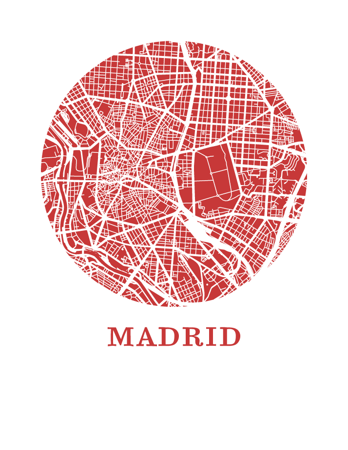Madrid Map Print City Map Poster Ilikemaps 7661
