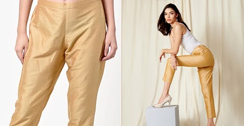 Dark Gold Silk Side Zip Pant - Chique