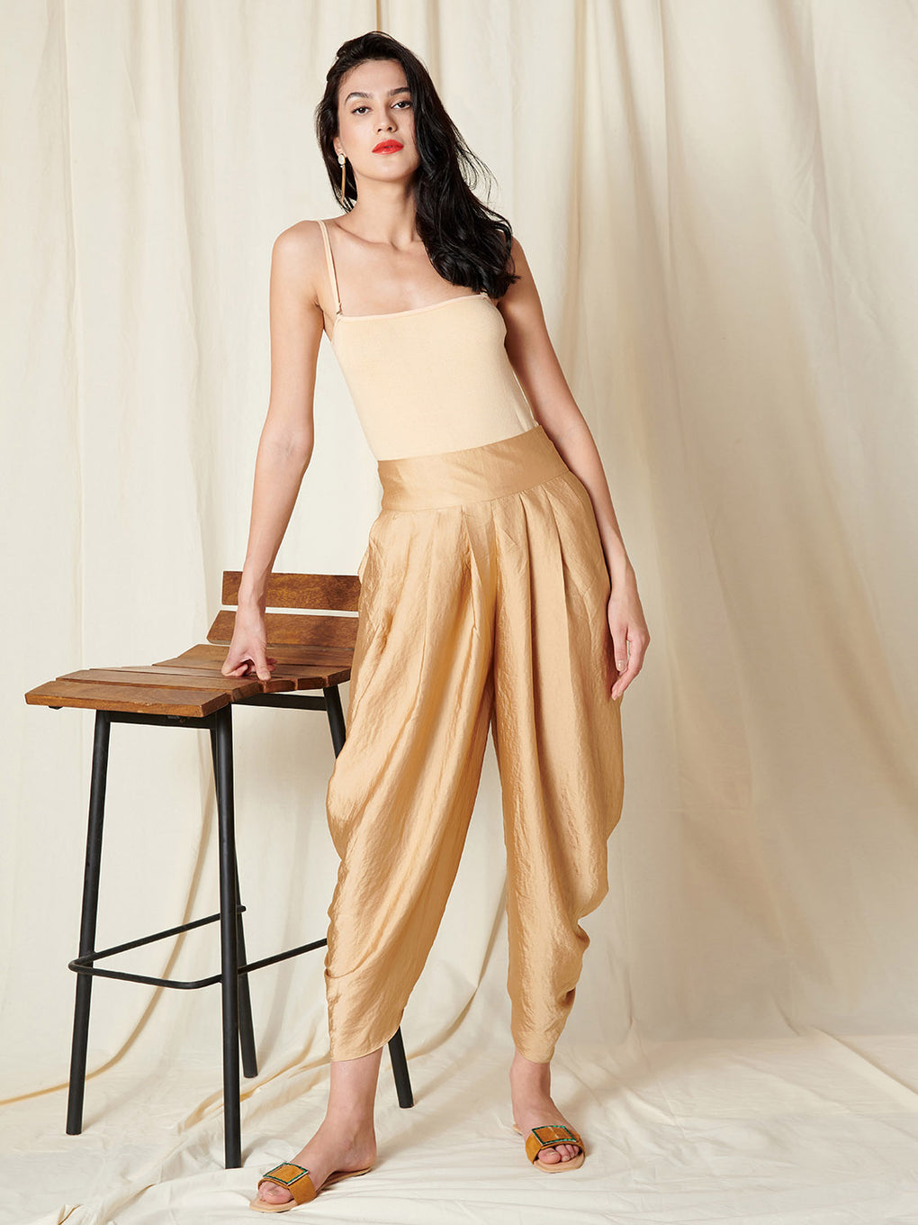 Women's White Viscose Rayon Dhoti With Golden Lace - Cheera | College  casual outfits, Dhoti, Dhoti pants