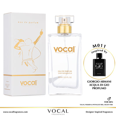 M011 Vocal Performance Eau De Parfum For Men Inspired by Giorgio Armani's  Acqua Di Gio Profumo, Vocal Fragrances