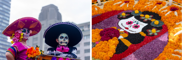 Couple dress for dia de los muertos