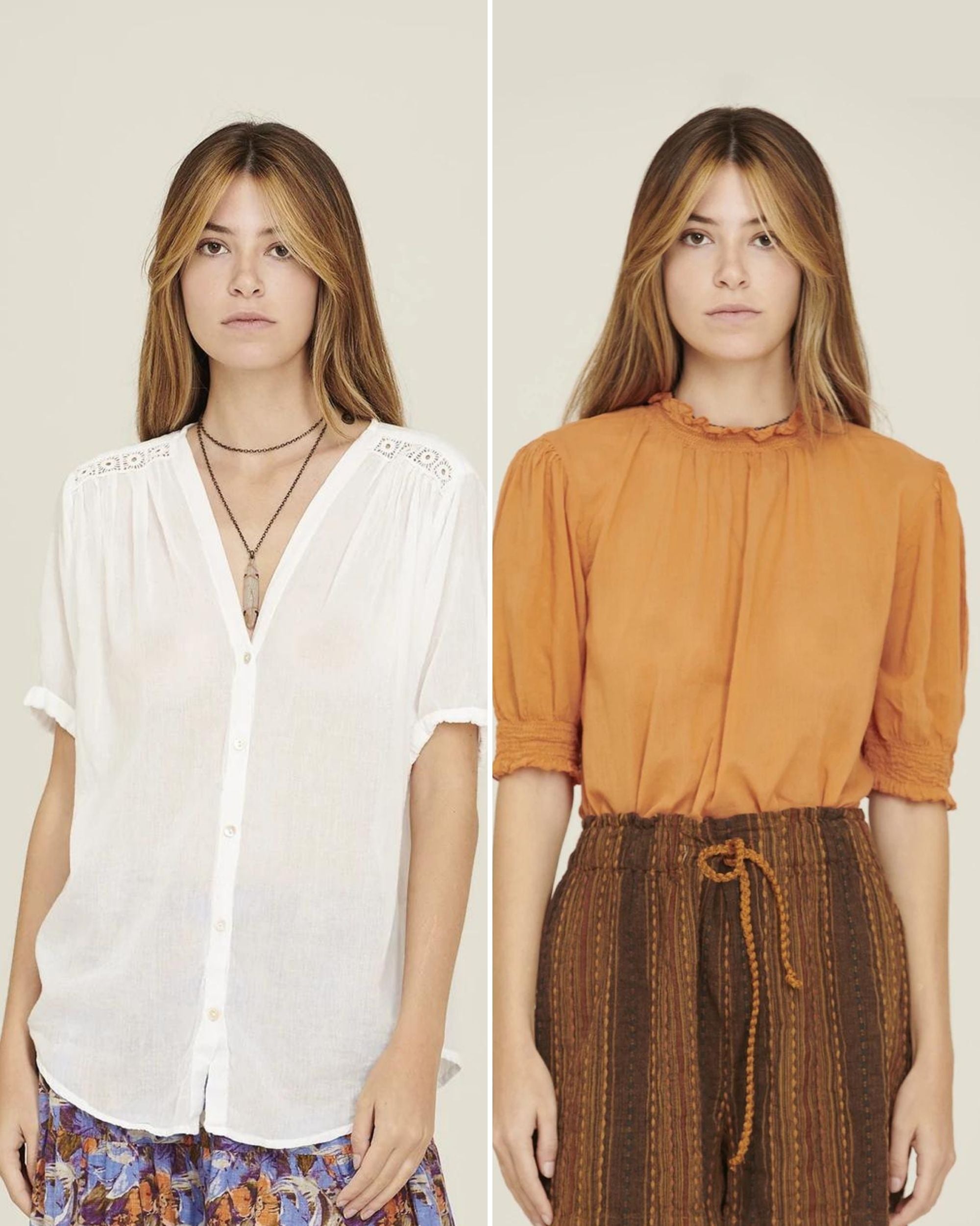 Blusa LUSY in cotone organico, blusa BONITA in cotone organico