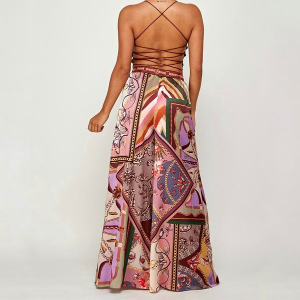 HB Palazzo Set - Backless Scarf top and wide leg pants two piece sets –  tenroses