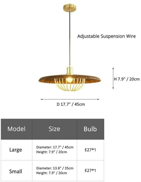 Modern Japanese Pendant Light Dimensions