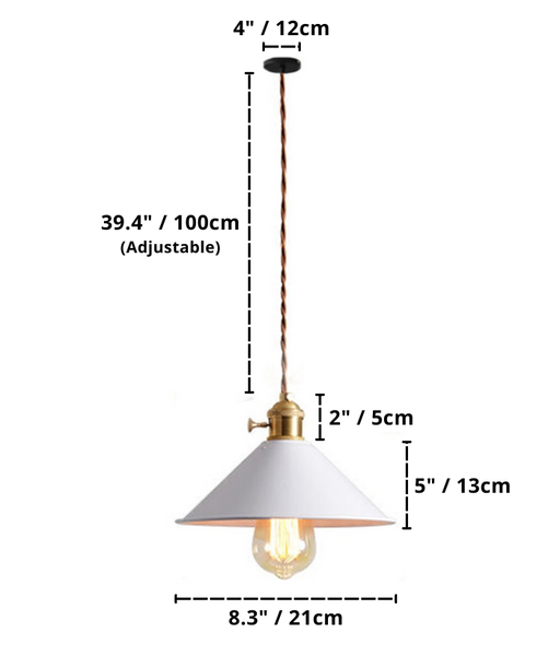 Colorful Retro Plated Pendant Lights Dimensions