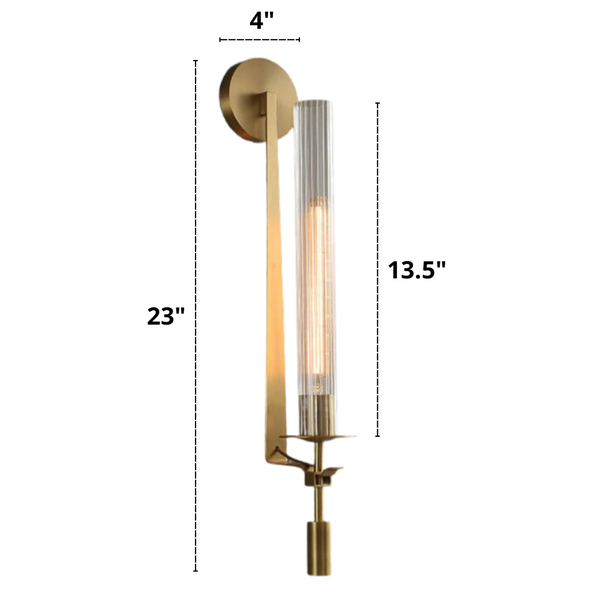 Fluted Glass Wall Sconce Dimensions