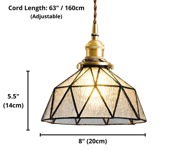 Nordic stained glass pendant light dimensions