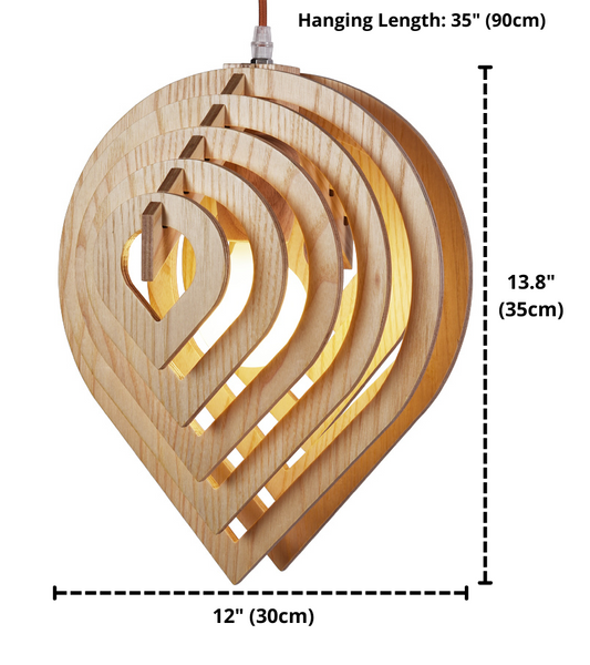Modern wood pendant light dimensions
