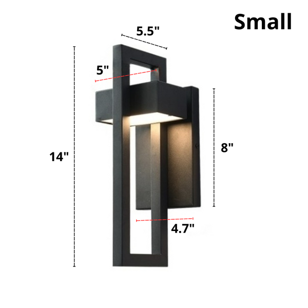 small sawyer modern LED wall light dimensions