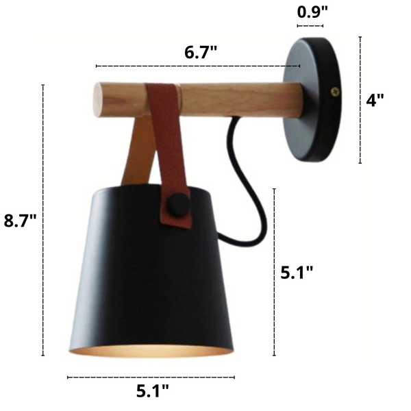 Nordic Wood Hanging Wall Lamps Dimensions