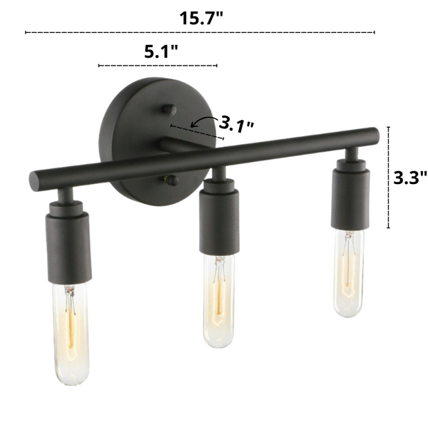 Three-Bulb Vanity Light Fixture Dimensions